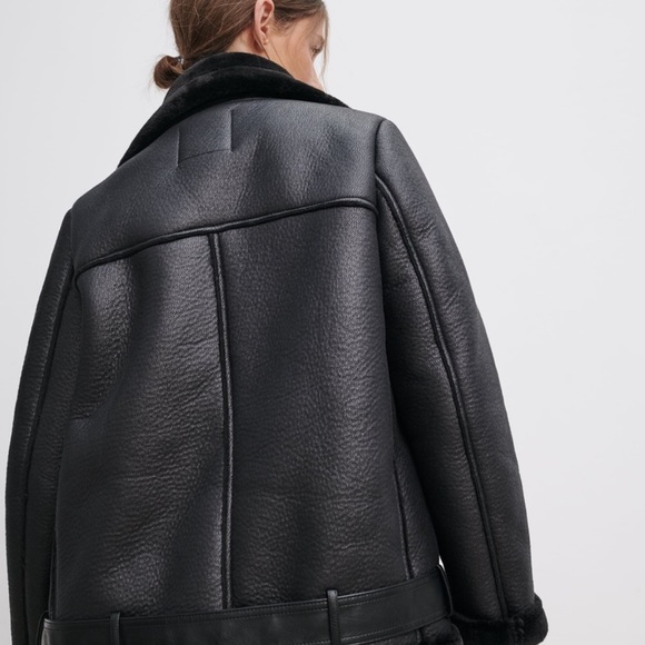 Zara Faux Leather and Fur Lined Jacket - Picture 4 of 9